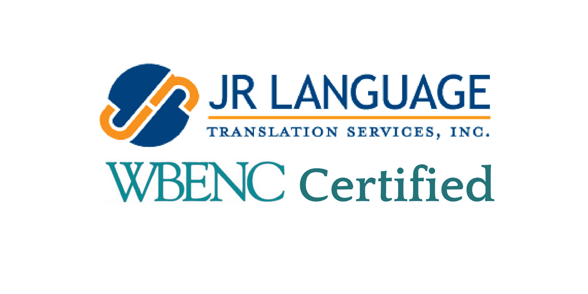 JR Language Translation Services is Certified by WBENC!